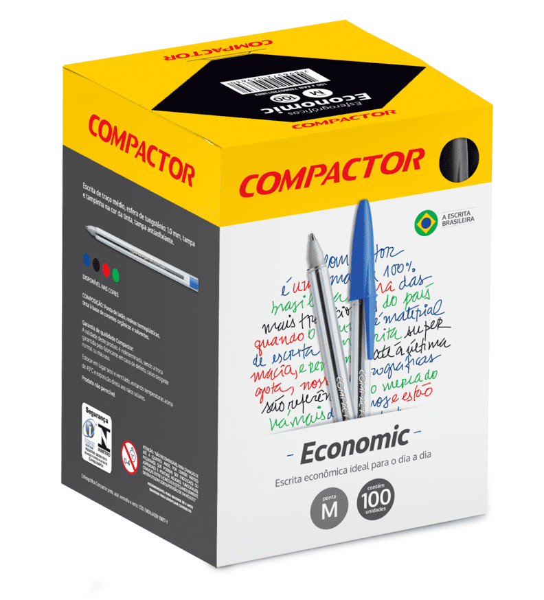 Caneta Compactor Economic Azul 