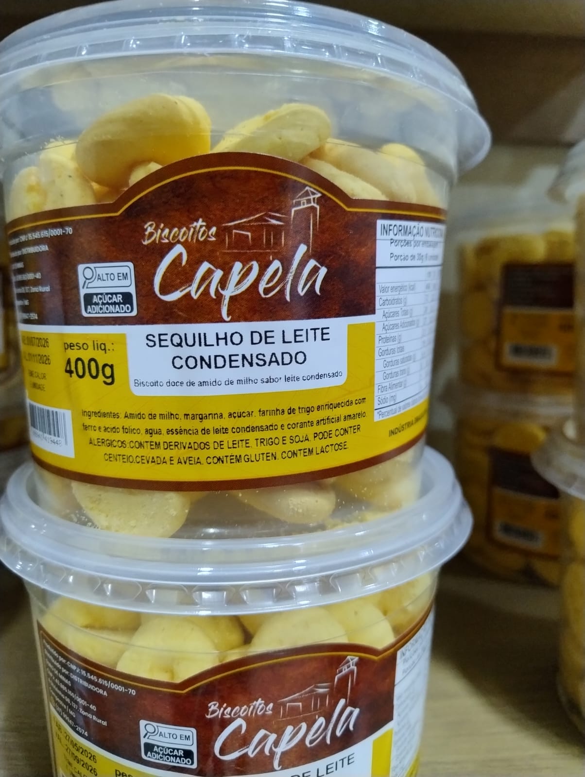 BISCOITO SEQUILHO LEITE COND 400G CAPELA