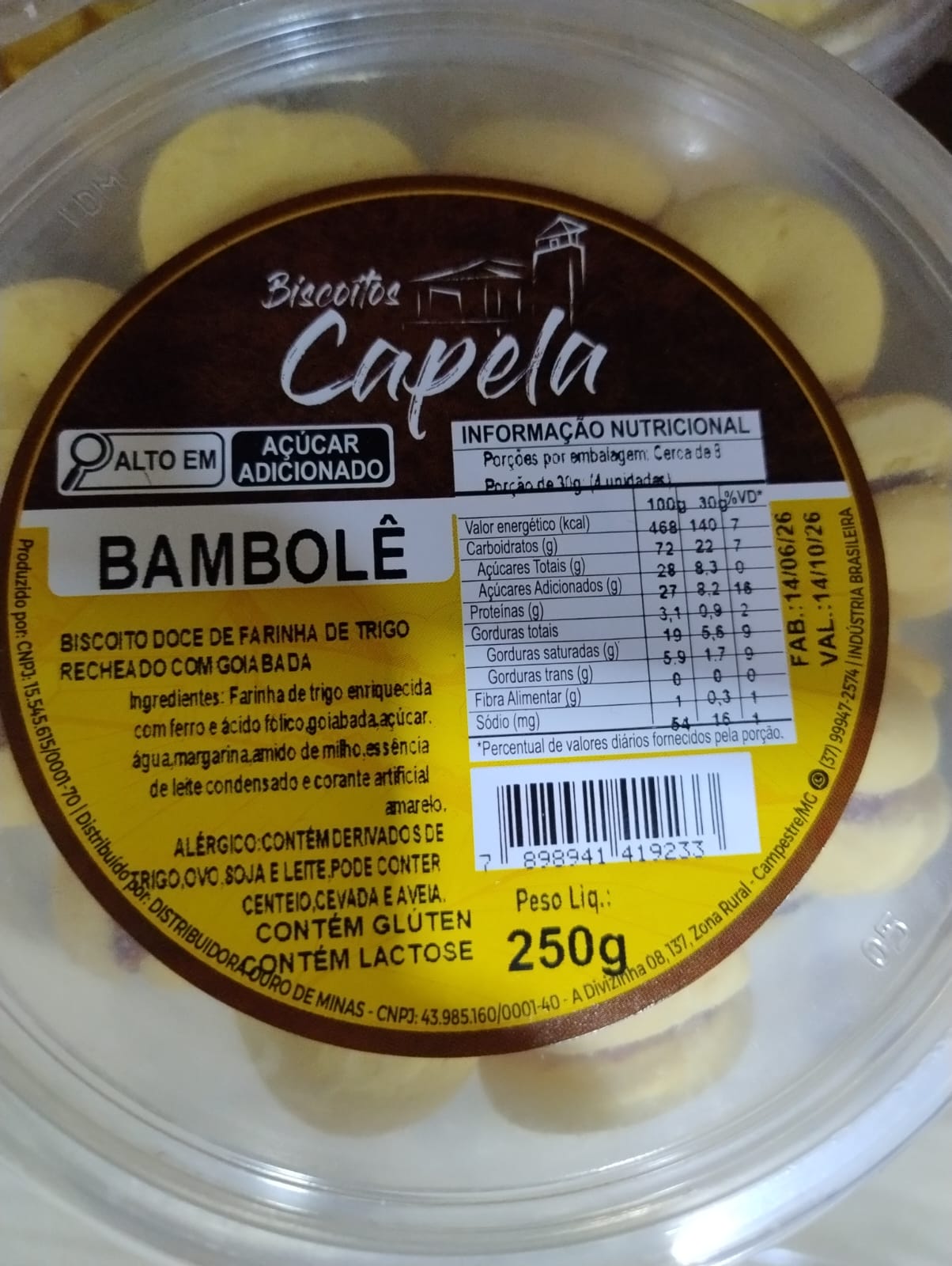 BISCOITO BAMBOLE - CAPELA 250 G