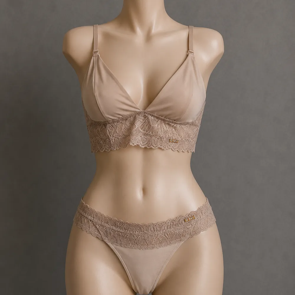 Conjunto bege sem bojo 