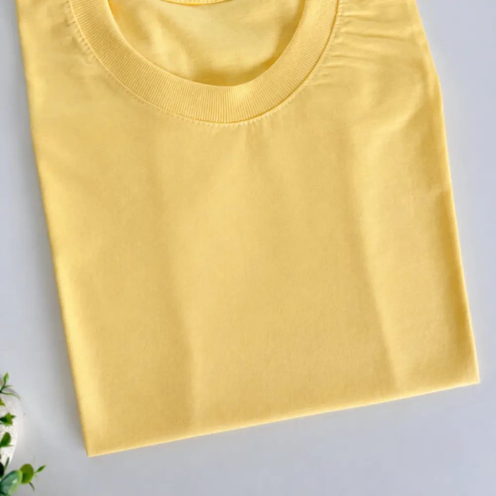 Tshirt Algodão Premium Lisa - Amarelo Manteiga