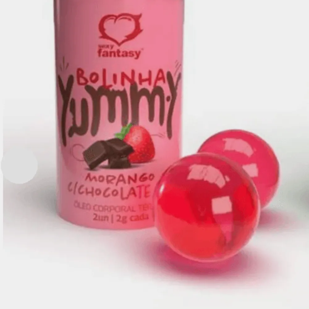 Bolinha Beijável Yummy Morango com chocolate 