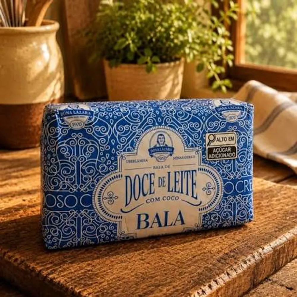 BALA DE DOCE DE LEITE COM COCO 400G DONA LAZARA