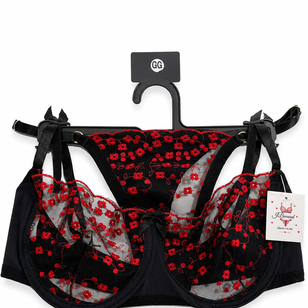 Conj Emilly - GG Preto com detalhe vermelho