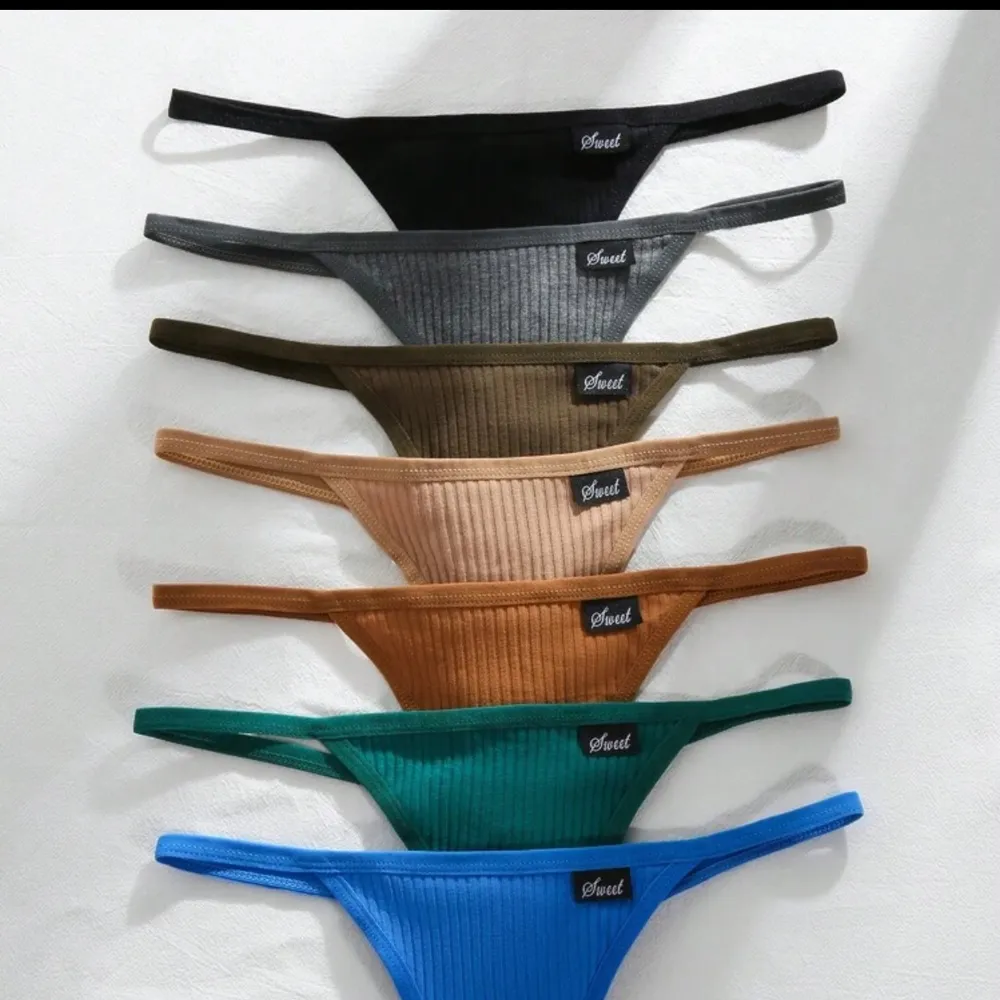 Calcinha fio dental de renda Tam M - Algodão (cores variadas) 