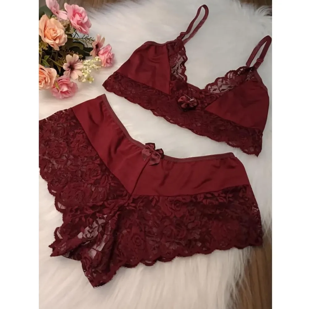 Baby doll conjunto sem bojo vermelho