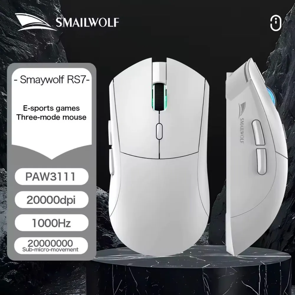 SMAILWOLF RS7 BRANCO + MOUSEPAD BRINDE 🎁