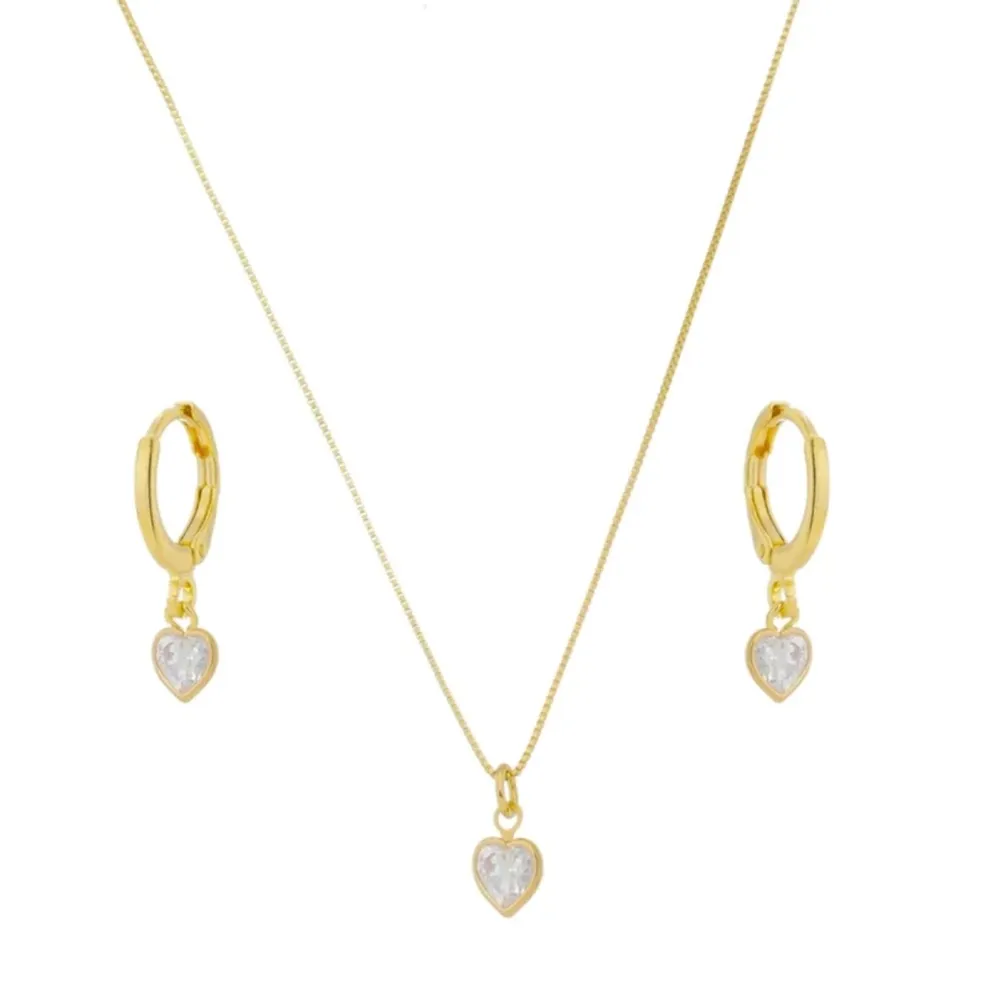 Conjunto infantil banho ouro 