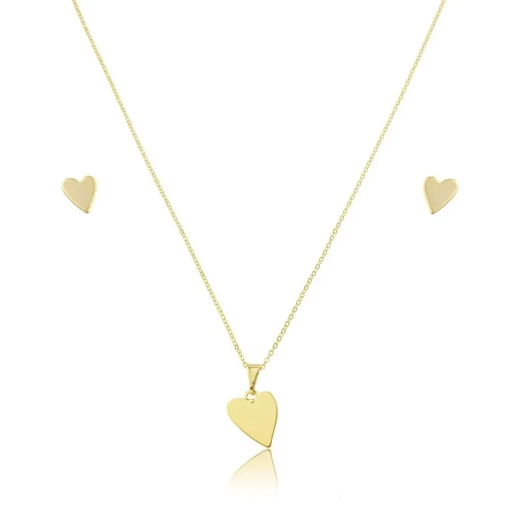 Conjunto dourado coração 