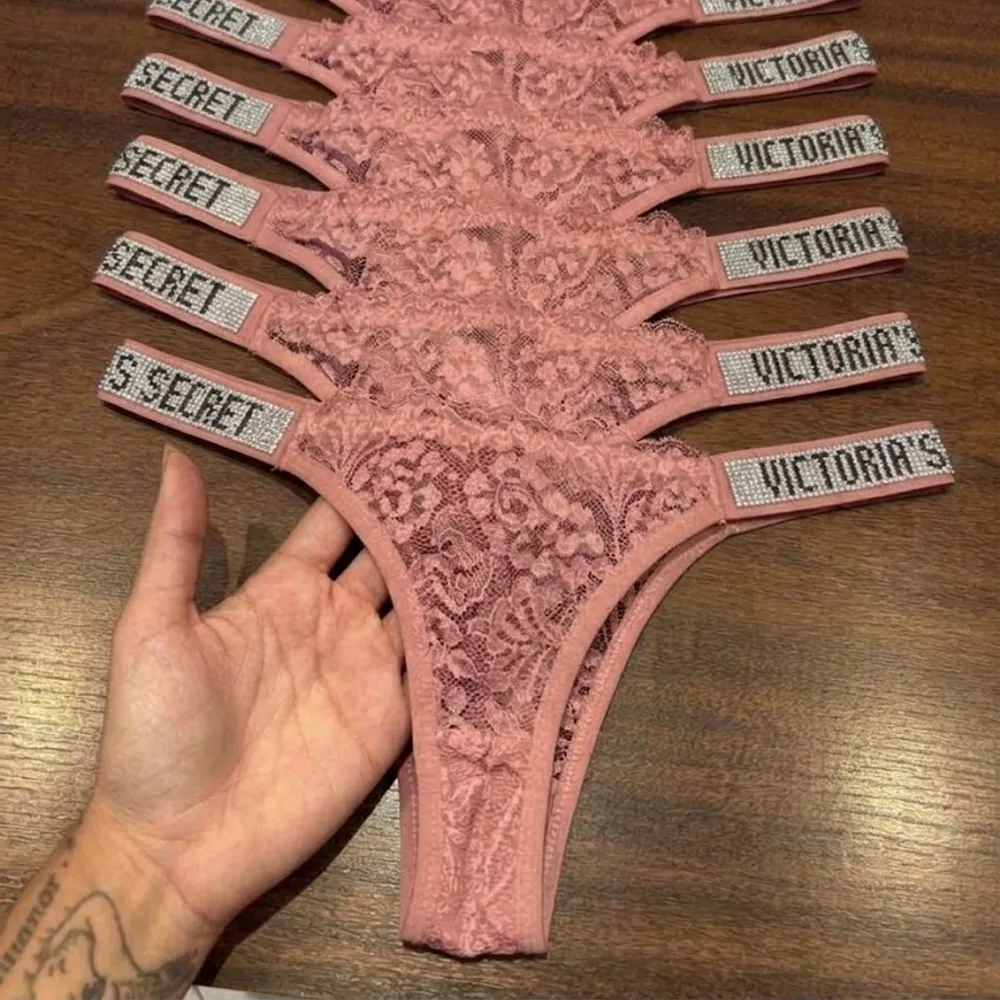 Calcinha Victoria’s Secret Renda Rosa Queimado