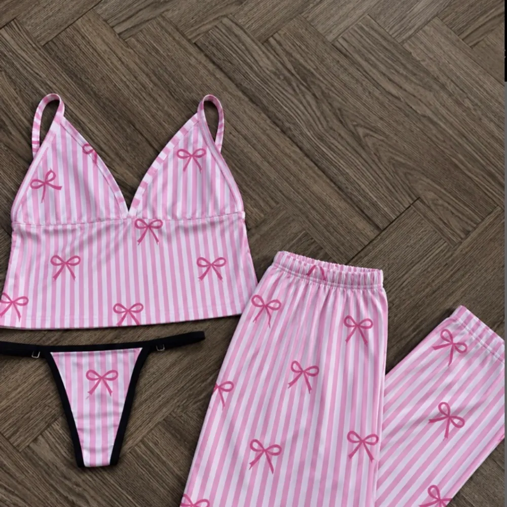 Pijama Laço Rosa 3 Peças 