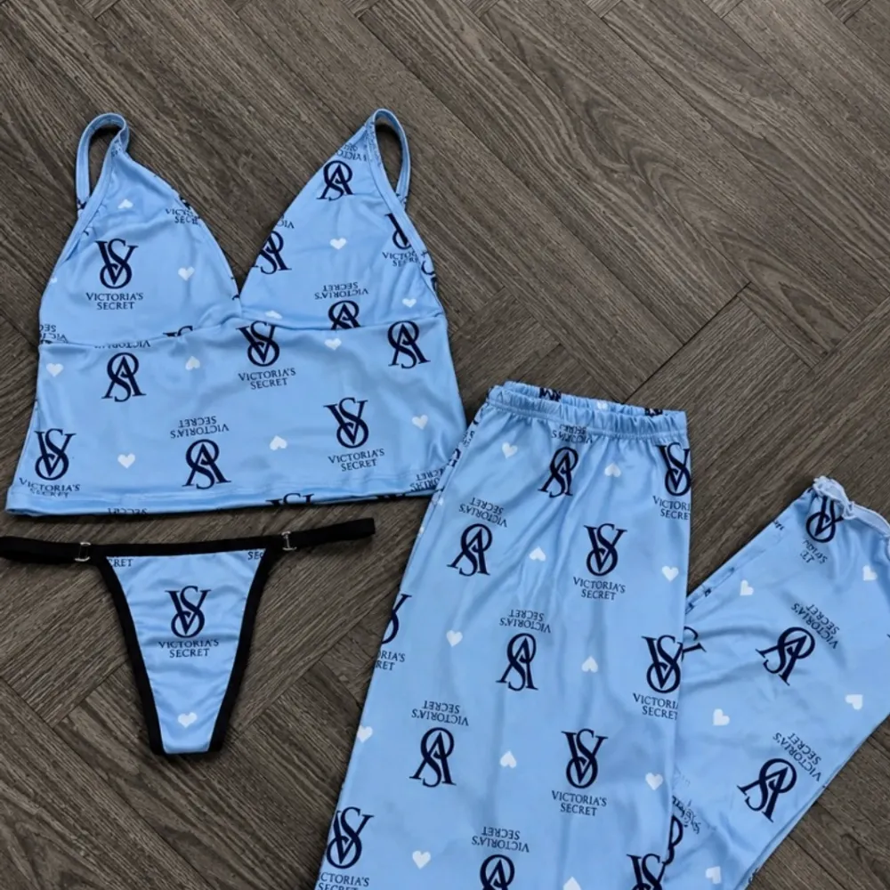 Pijama  Victoria's Secret  3 Peças Azul