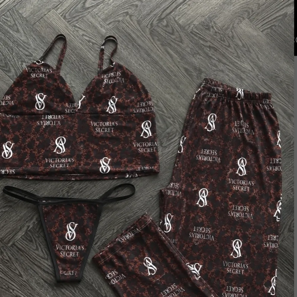 Pijama victoria'Secret Marron 3 Peças 