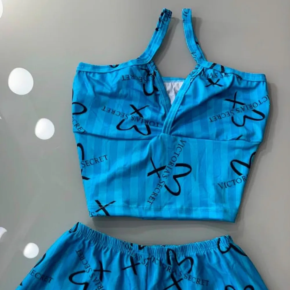 Pijama Victoria'Secret azul verão 2 Peças 