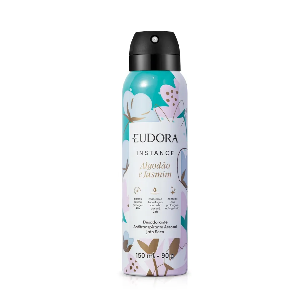 Antitranspirante Aerosol Instance Algodão E Jasmim 150Ml/90G