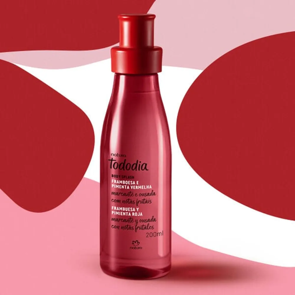 Body Splash Framboesa e Pimenta Vermelha Tododia 200 ml