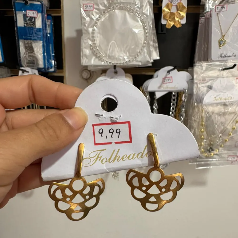 brinco folheado dourado 