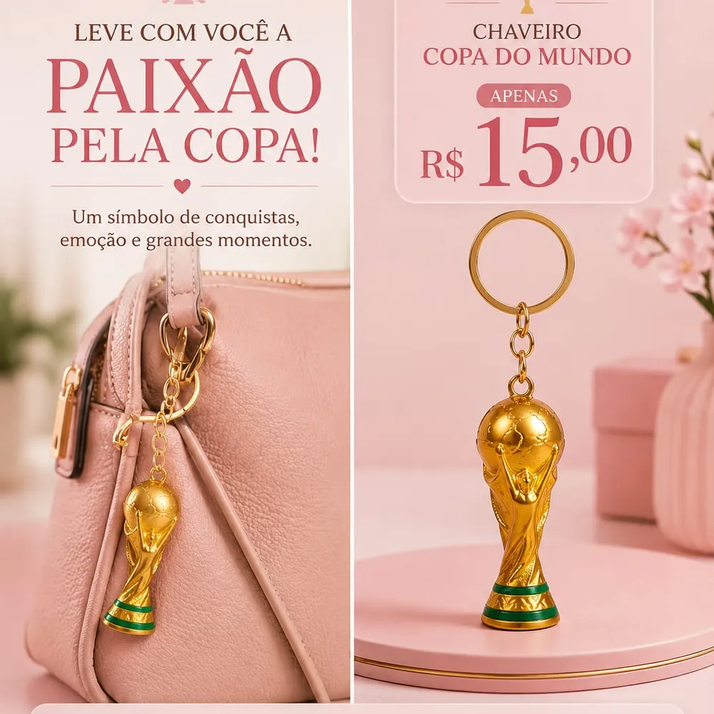 🏆⚽ Chaveiro Taça da Copa ⚽🏆