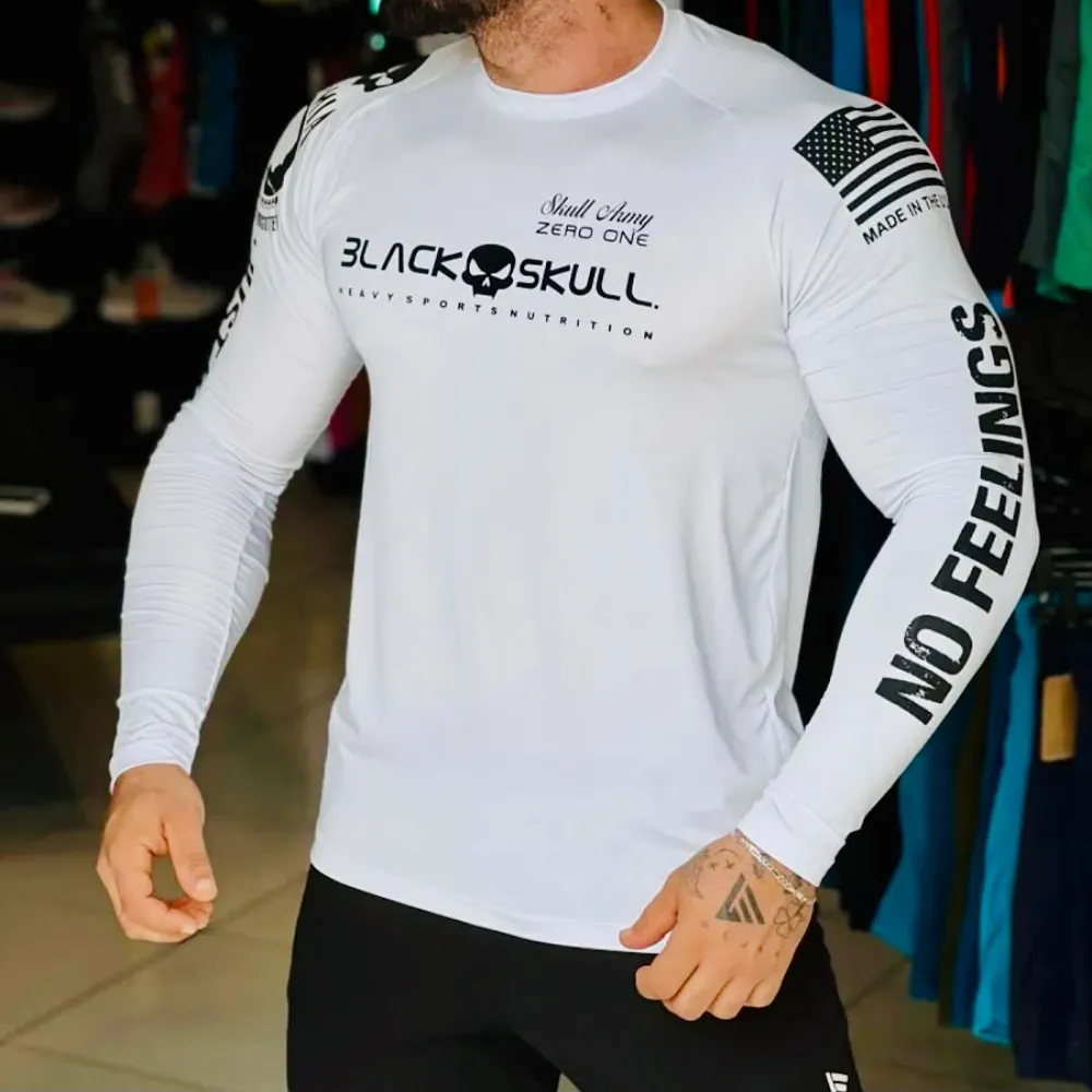 CAMISA MANGA LONGA BRANCA BLACK SKULL TRADICIONAL SOLDADO
