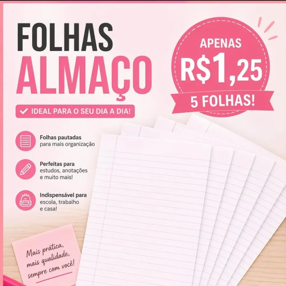 📚✨ Papel Almaço