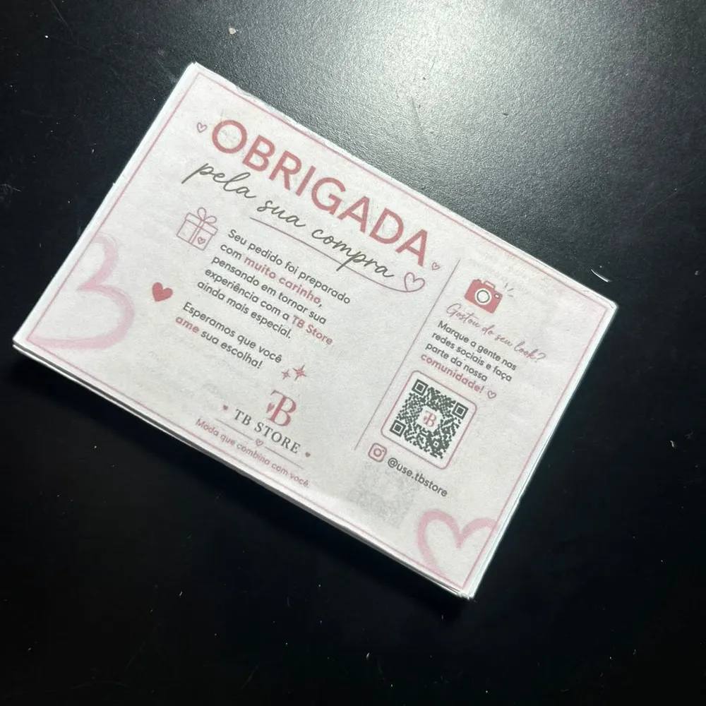 Bloco cartão de agradecimento 
