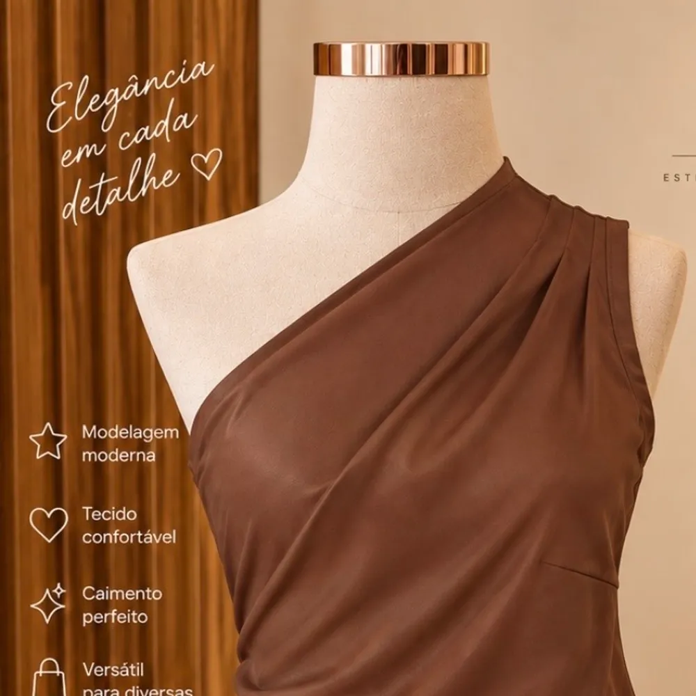 Blusa assimétrica Couro 