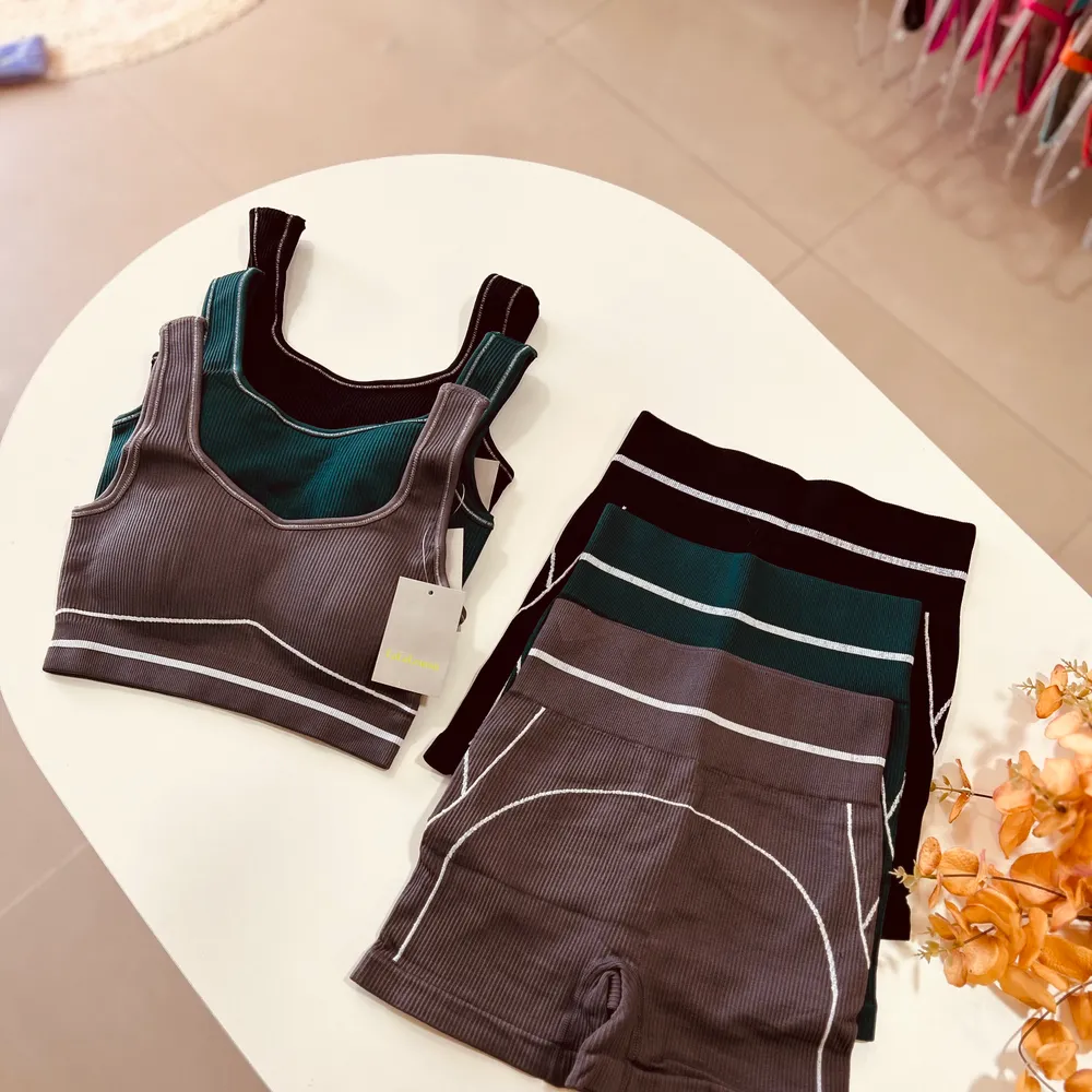 Conjunto short canelado alo