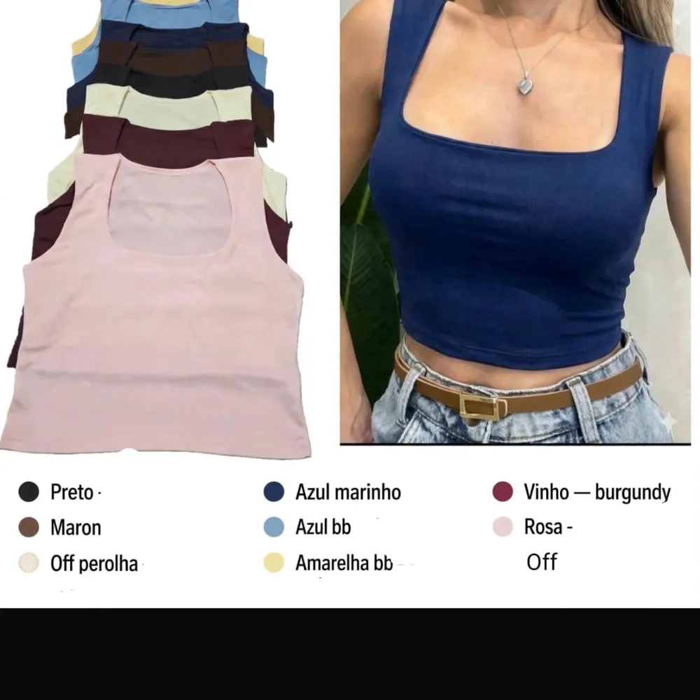 Cropped decote quadrado 