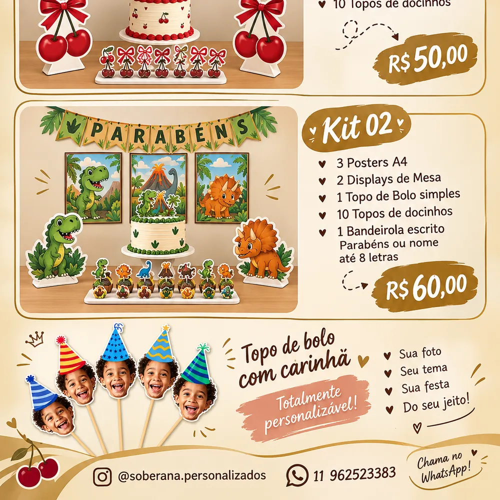 Kit "É só um bolinho" 