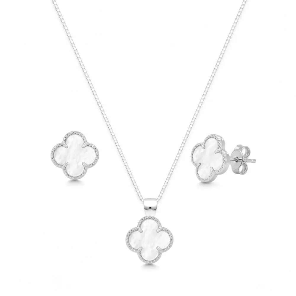 Conjunto trevo prata 