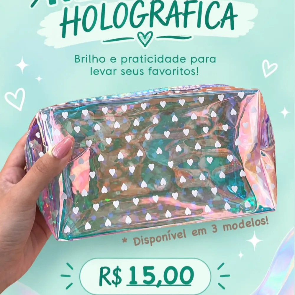 ✨ Necessaire Holográfica ✨