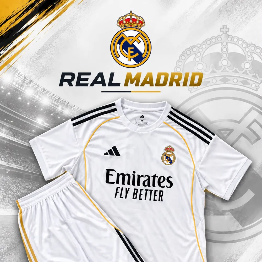 CONJUNTO REAL MADRID - BRANCA C/ DOURADO