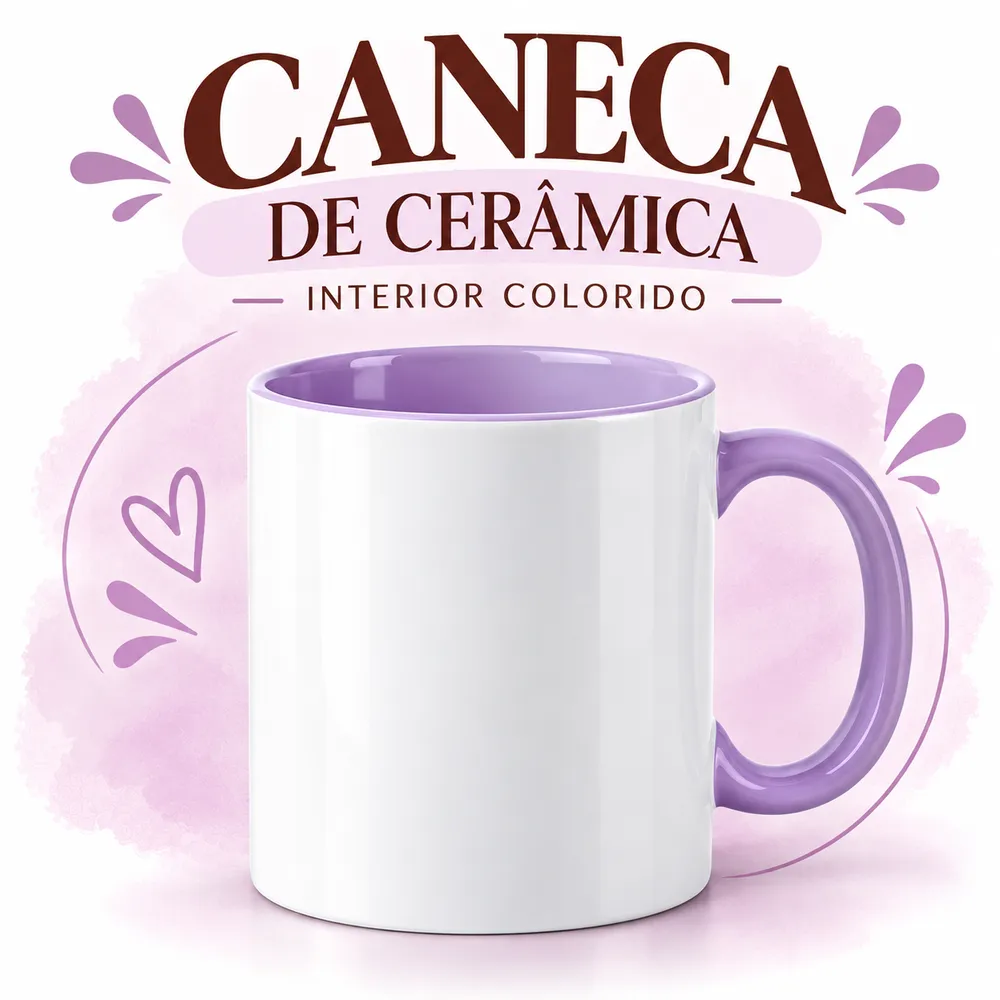CANECA CERÂMICA INTERIOR COLORIDA