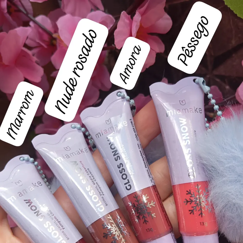 Gloss com pompom Mia Make 