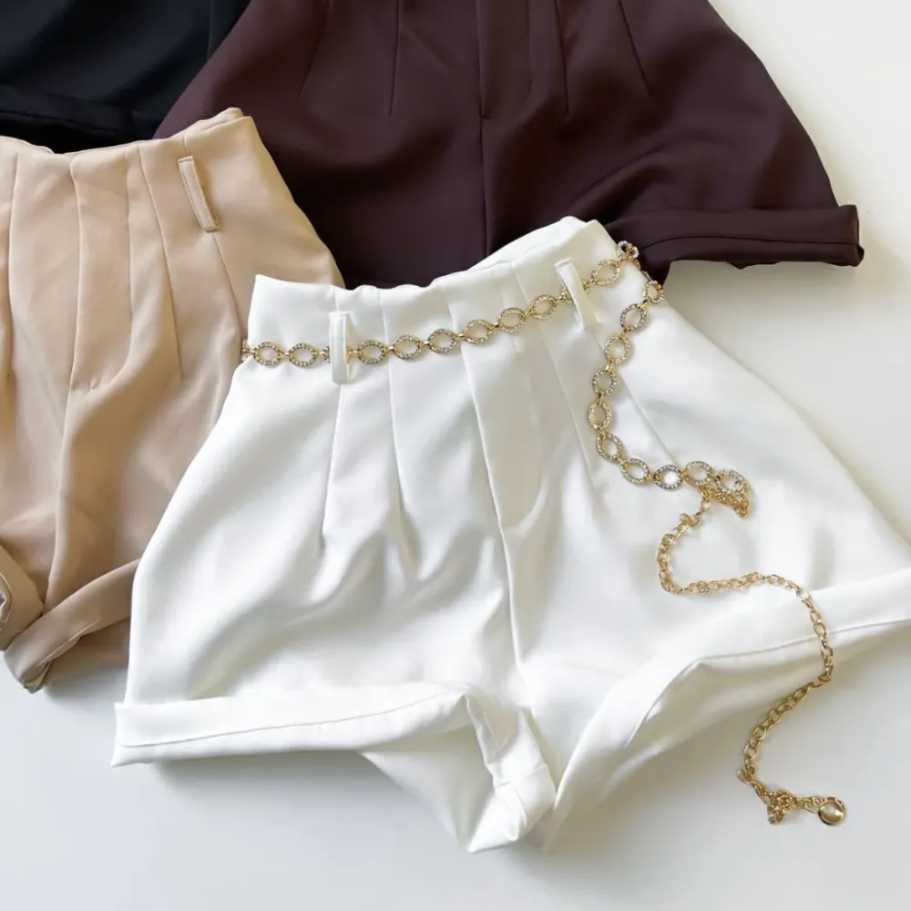 Shorts em Alfaiataria Modelo Zara Yasmin Ref. 1279 (M, Areia)