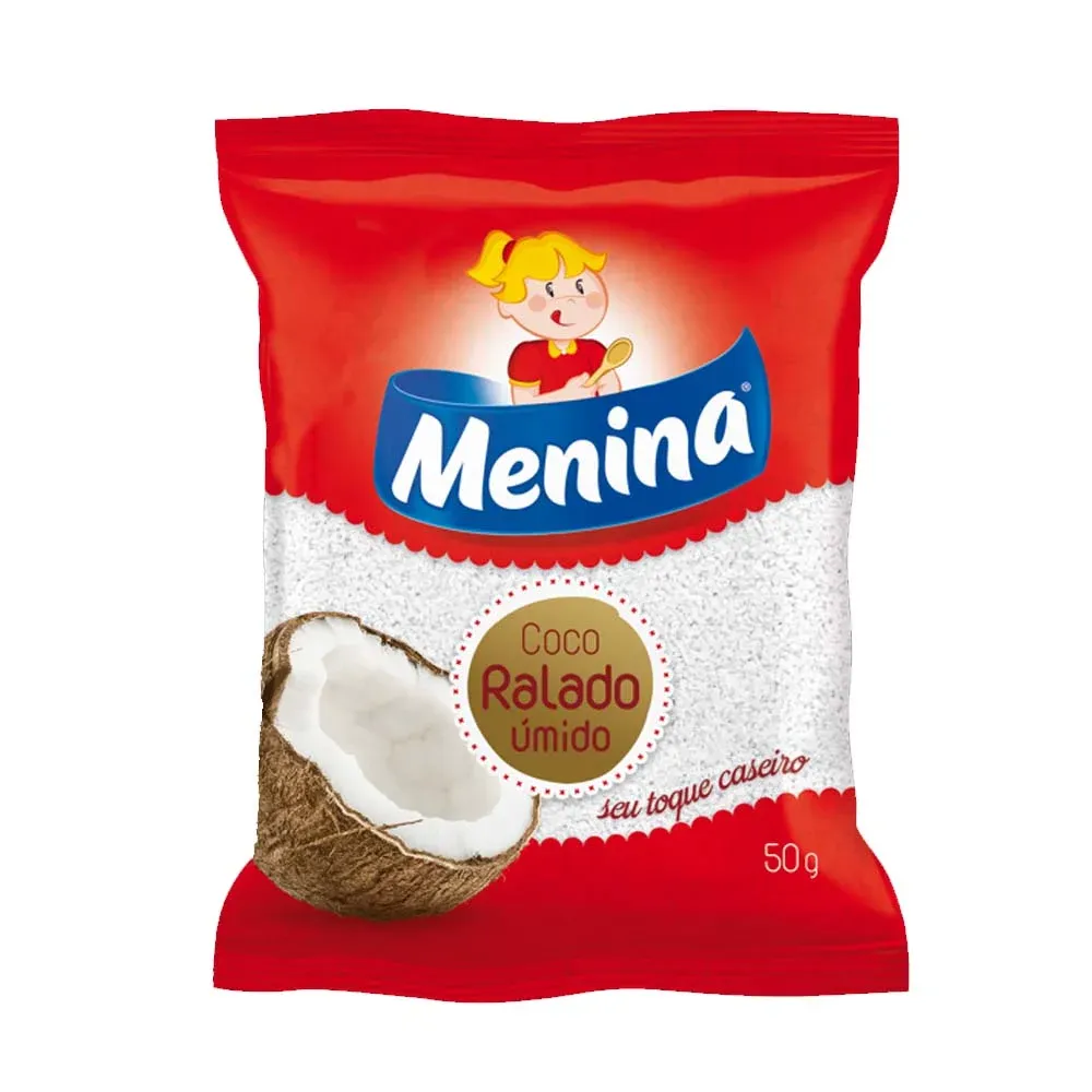 Coco Ralado Úmido e Adoçado Menina 50g