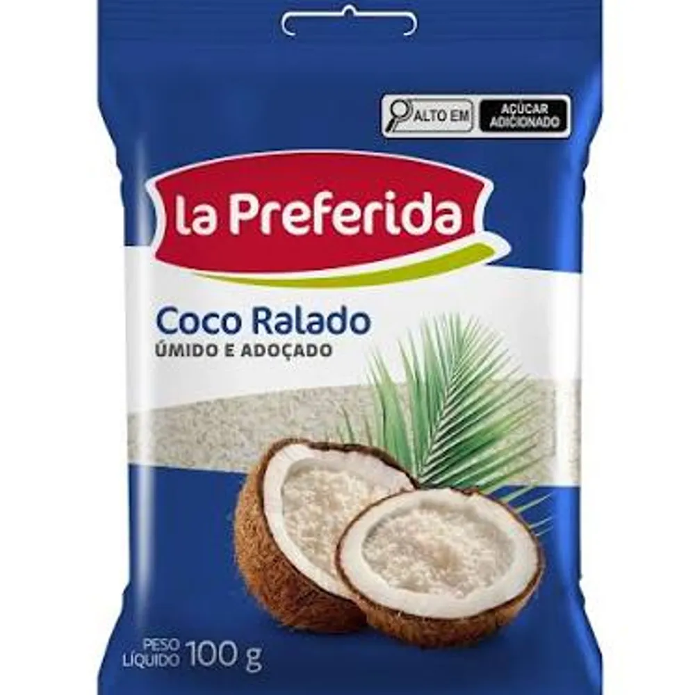 Coco Ralado Úmido e Adoçado La Preferida 100g