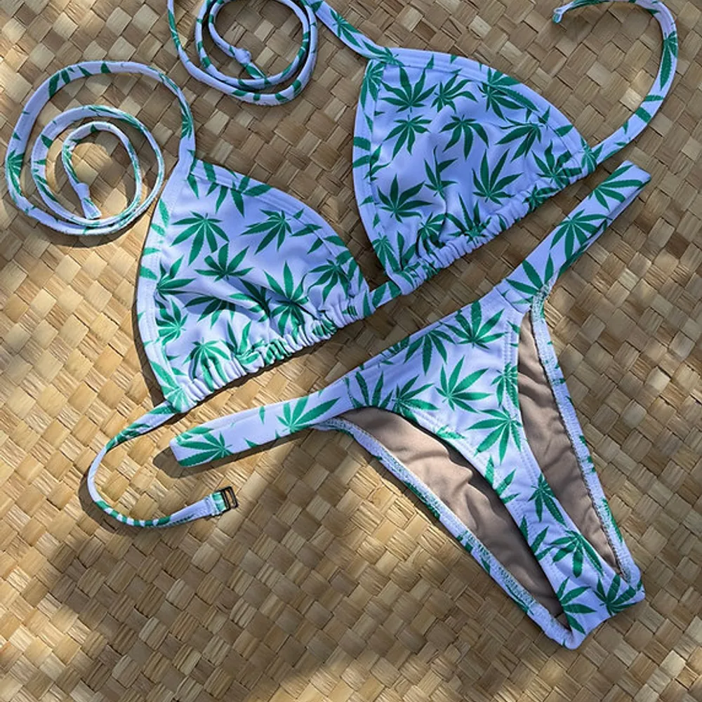biquini fio dental cannabis branco