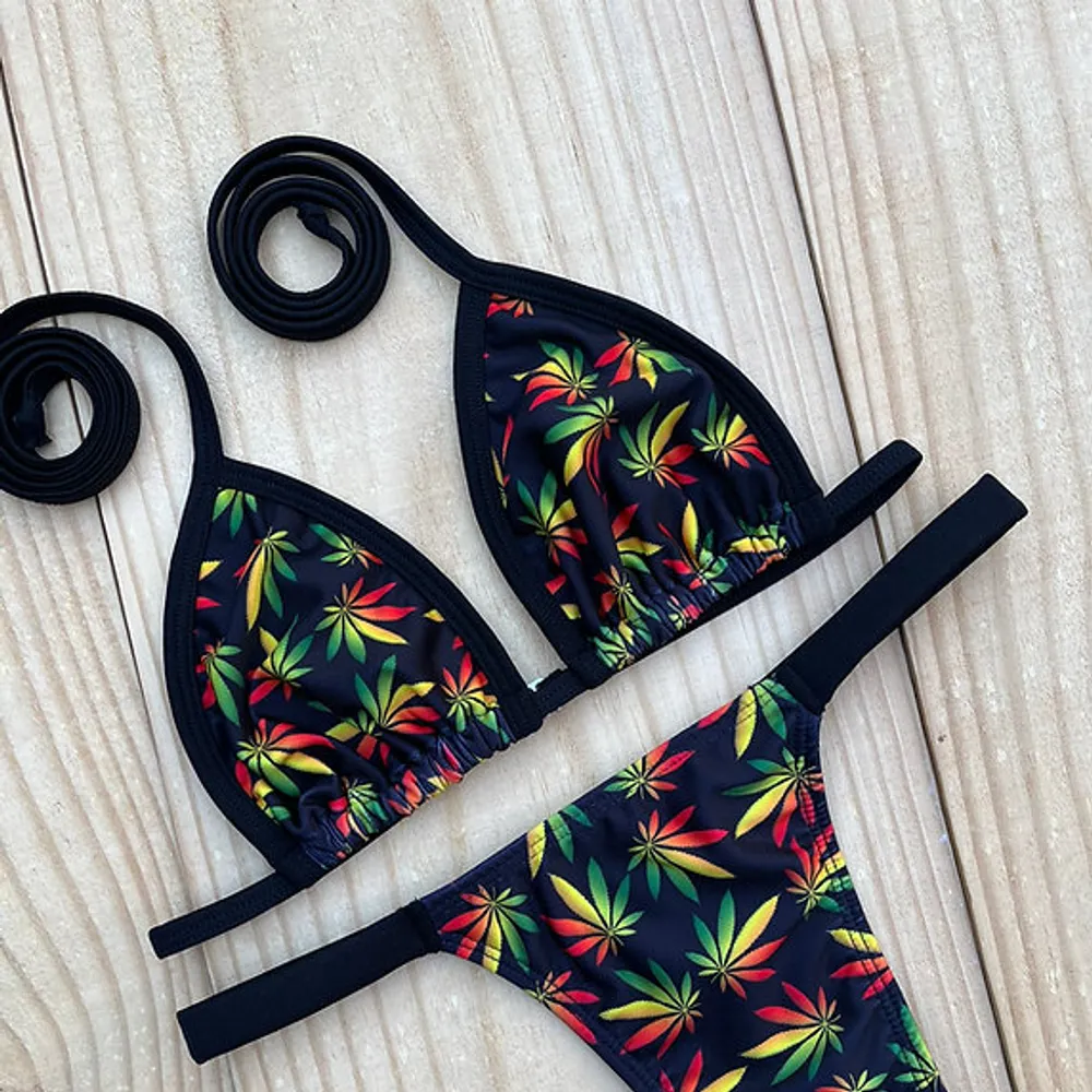 biquini fio dental cannabis preto 