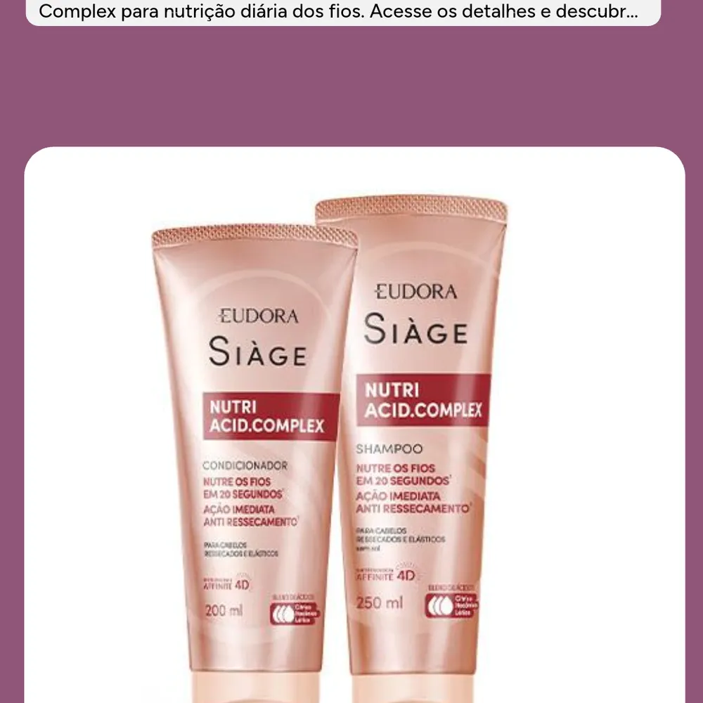 Kit Shampo e Cond - Nutri Acid. Comolex