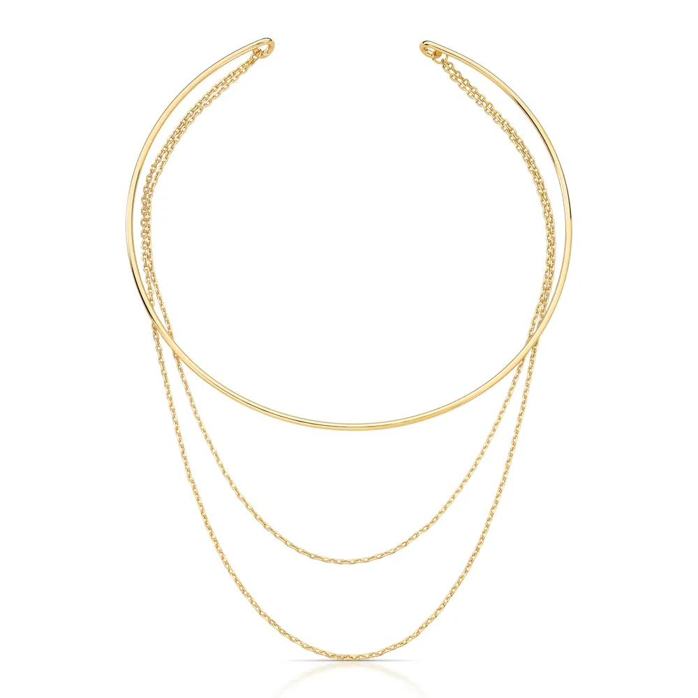 ARO REDONDO LISO 2 CORRENTE PENDULO MALHA CARTIER 2MM BAN. DOURADO /TAM. 40 - 30223560600040