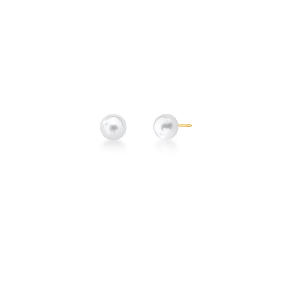 BRINCO BOTAO PEROLA SHELL REDONDO ACHATADO 8X7MM BAN. DOURADO /BRANCO - 02395630601600