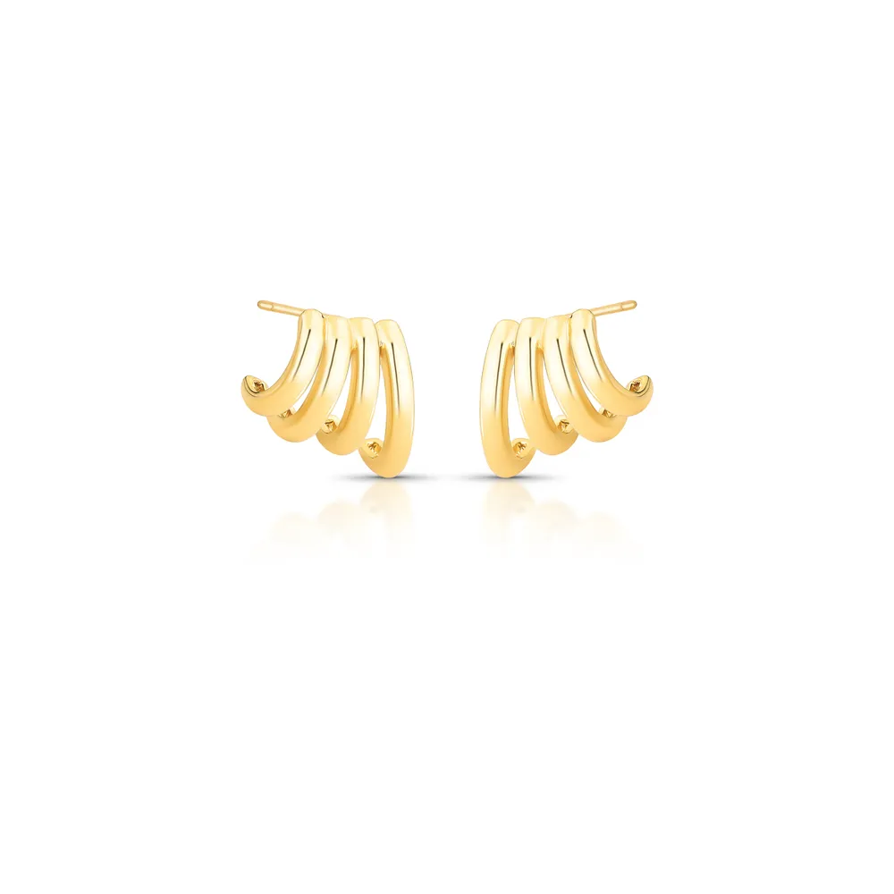 BRINCO MEDIO LISO 4 COLUNA CURVO 16X16X9MM BAN. DOURADO - 02450310600000