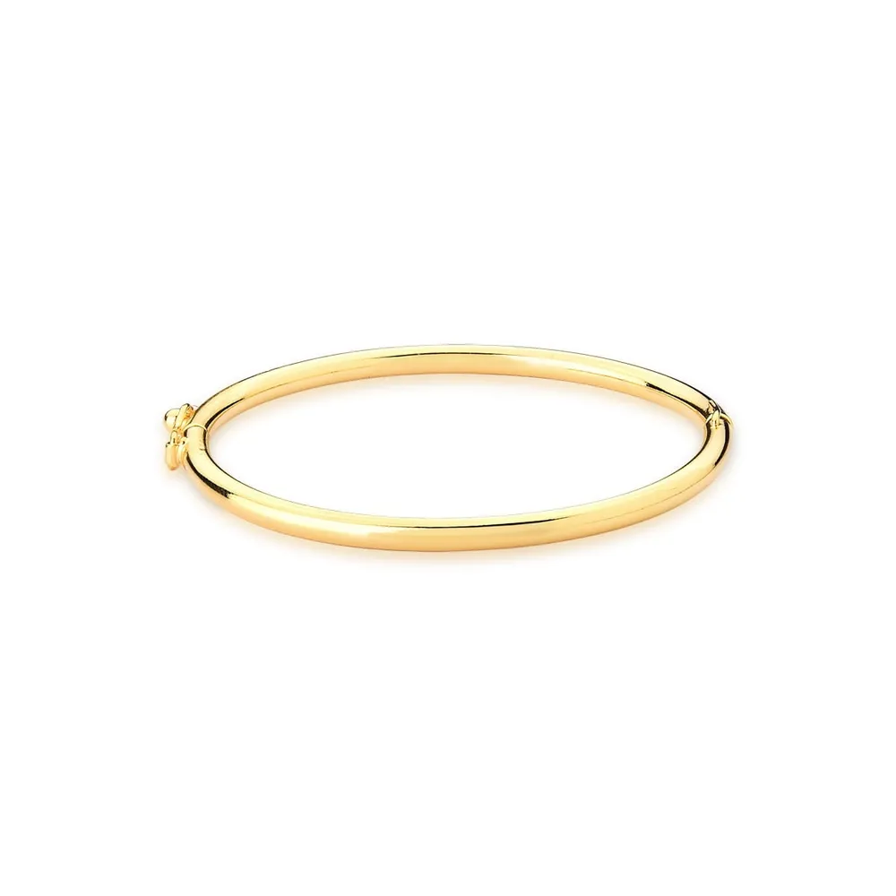 BRACELETE LISO ALGEMA FIO REDONDO TUBO 3MM (MISS) BAN. DOURADO /TAM. 20 - 