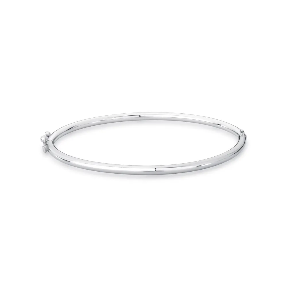 BRACELETE LISO ALGEMA FIO REDONDO TUBO 3MM (MISS) BAN. A RODIO /TAM. 20 - 05037330900020