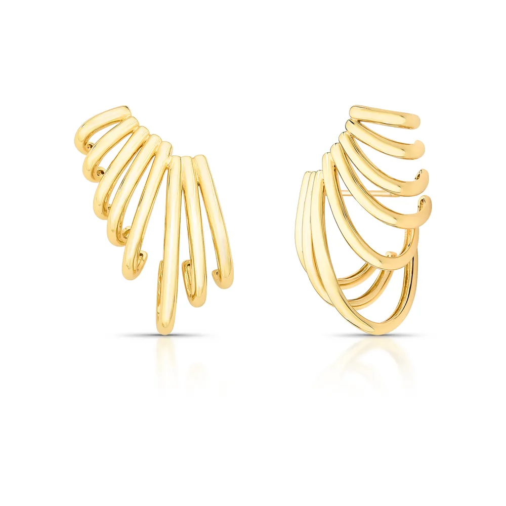 BRINCO EAR CUFF LISO 8 VOLTA VAZADO CURVO 38X29X19MM BAN. DOURADO -02444600600000