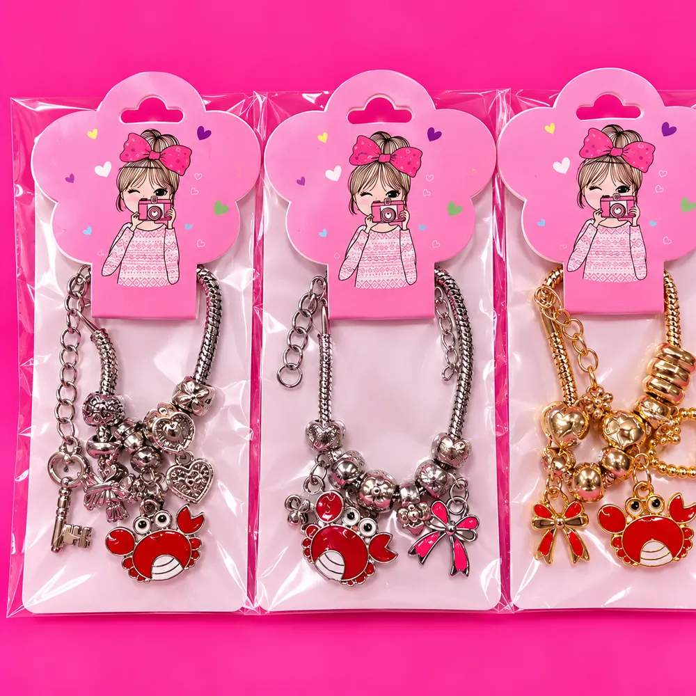pulseira de corrente com pingentes Infantil 