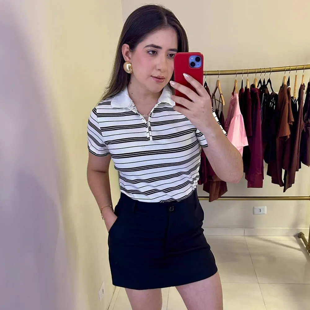Blusa Polo Listras (Off) M