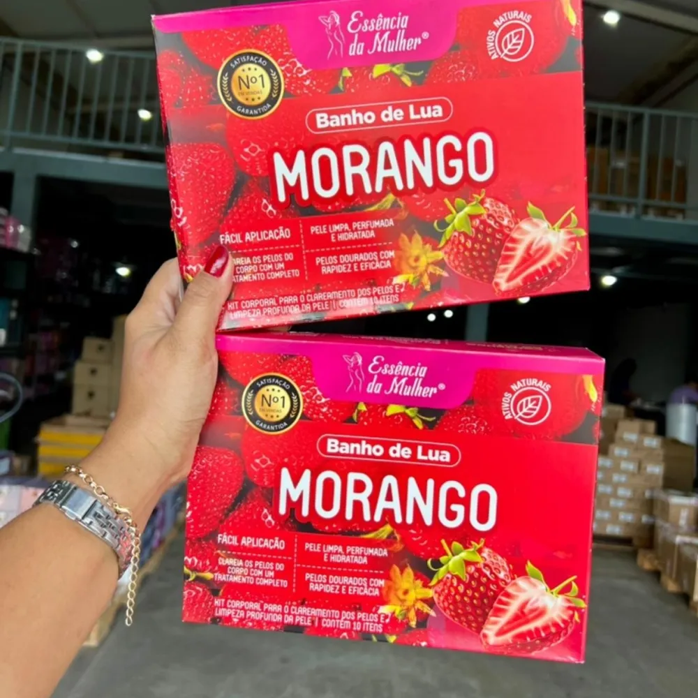 Kit Banho de Lua Morango – Essência da Mulher