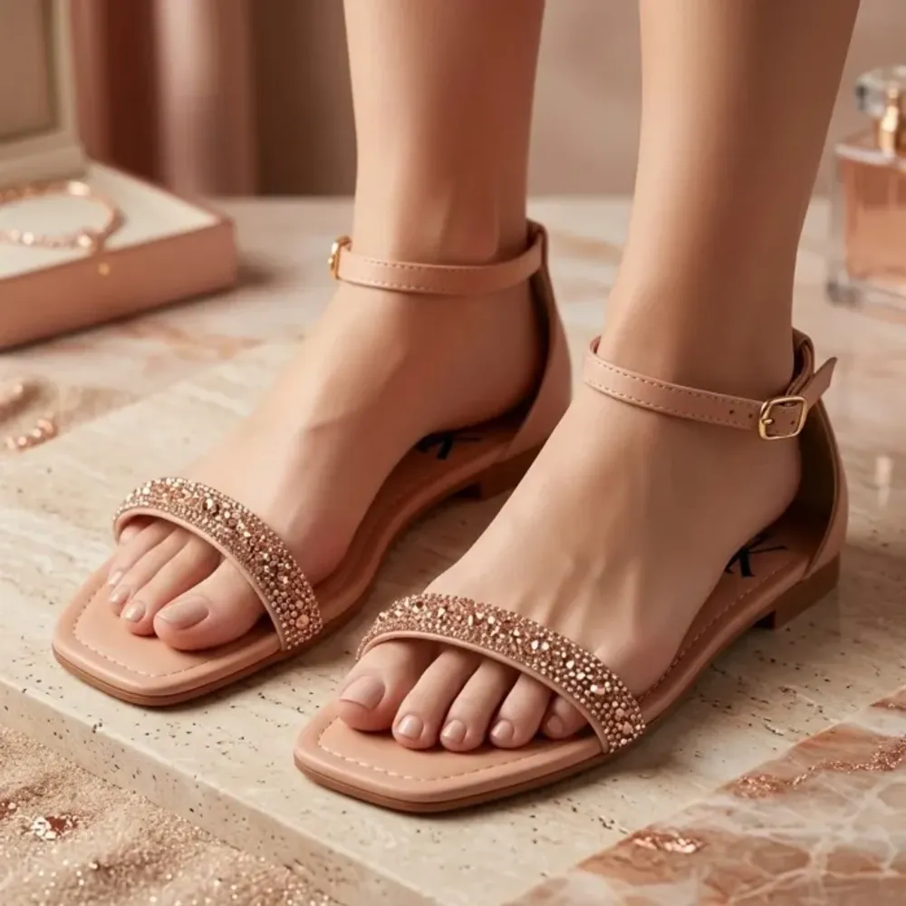 Rasteira K Blush Luxo